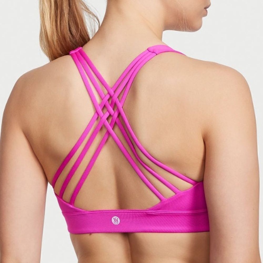Victoria’s Secret Essentials Strappy Padded / Removable Padding Sports bra pink - Picture 5 of 6